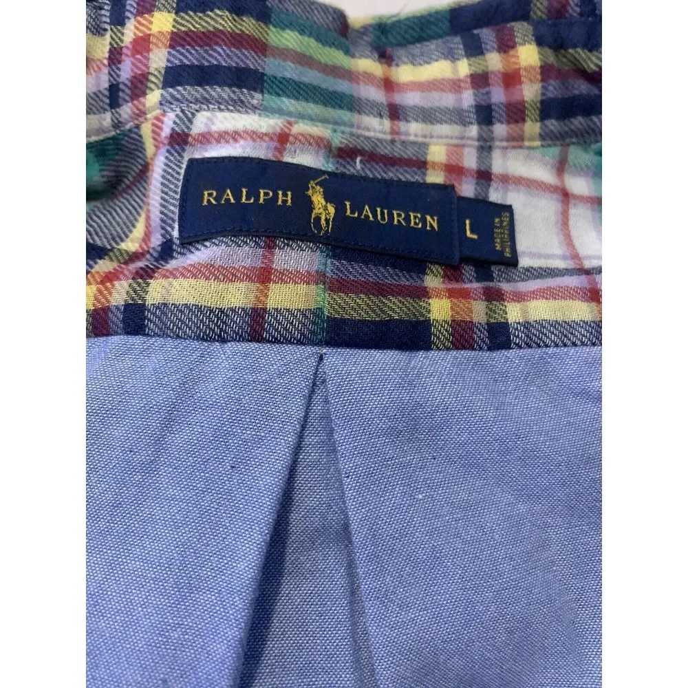 Ralph Lauren Flannel Long Sleeve Mens Shirt‎ Plaid Size Large